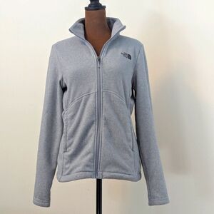 The North Face Gray Striped Zipper Fleece Jacket, Sz Small